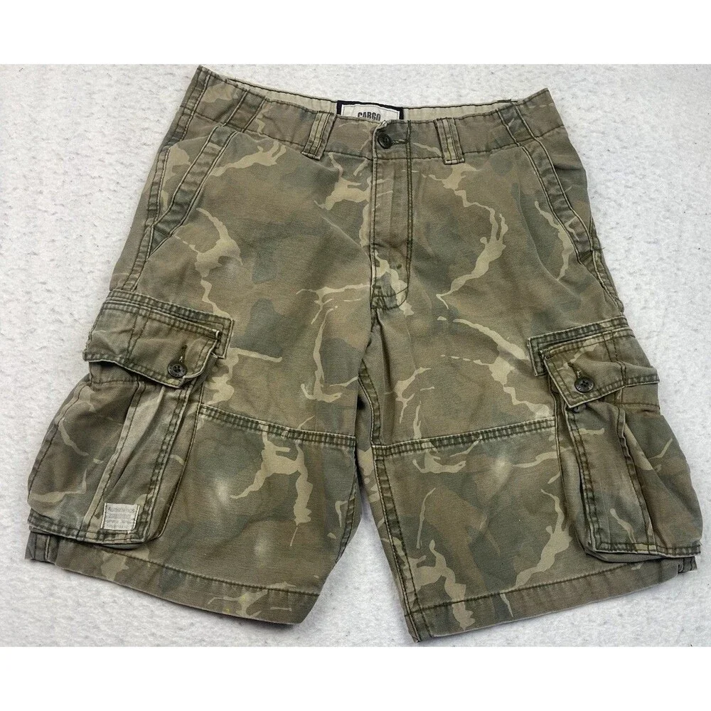 Levis Camouflage Cargo Men’s 32” Utility Pockets Casual Heavy Cotton Shorts